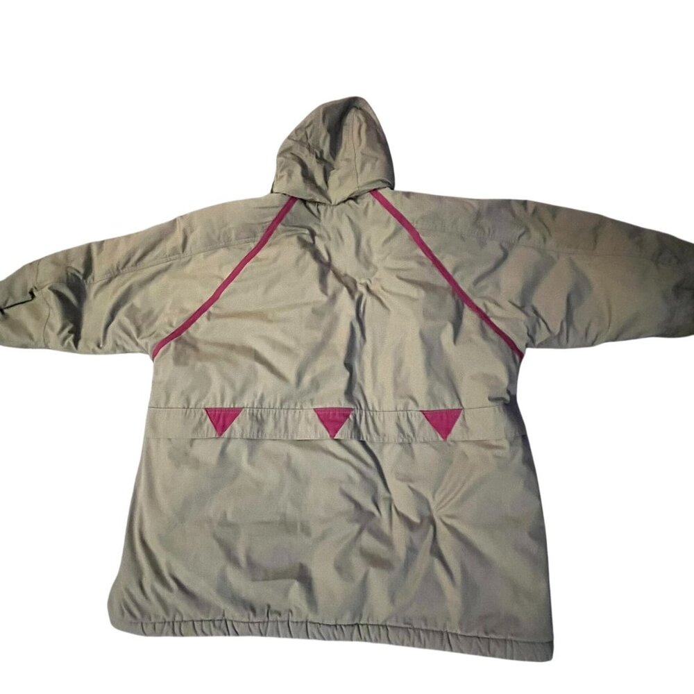 Vintage Current Seen Coat Womens 2X Used Brown Multicolor Hooded - Picture 13 of 16